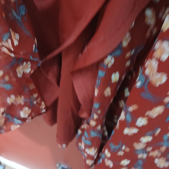 Floral Wrap Dress in Red and Yellow - Picture 4 of 5